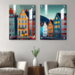 Denmark Travel Wood Print Wall Art Set of 2