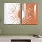 Abstract Sun Mid Century Wood Print Wall Art Set of 2