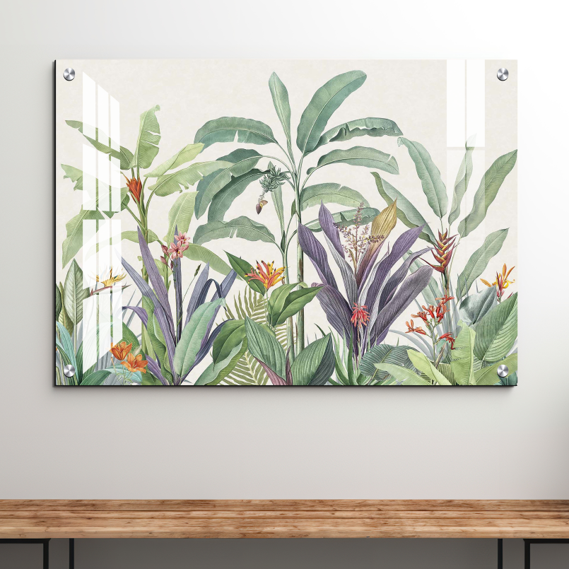 Tropical Plant Wood Print Wall Art
