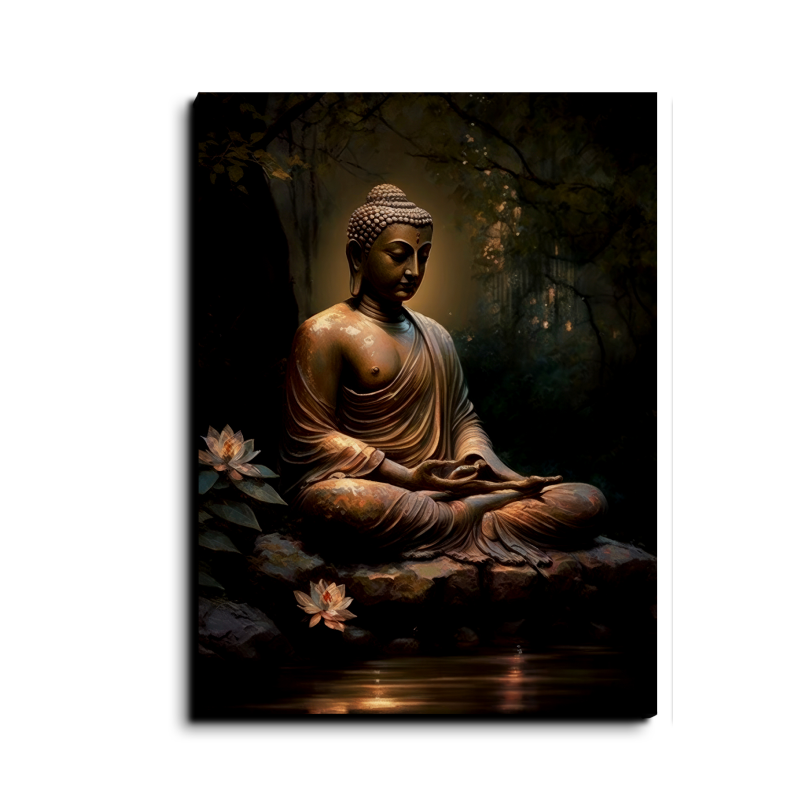 Meditating Buddha Wood Print Wall Art