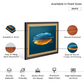 Vibrant Blue And Orange Feather Wood Print Wall Art 23x17.5 Inches