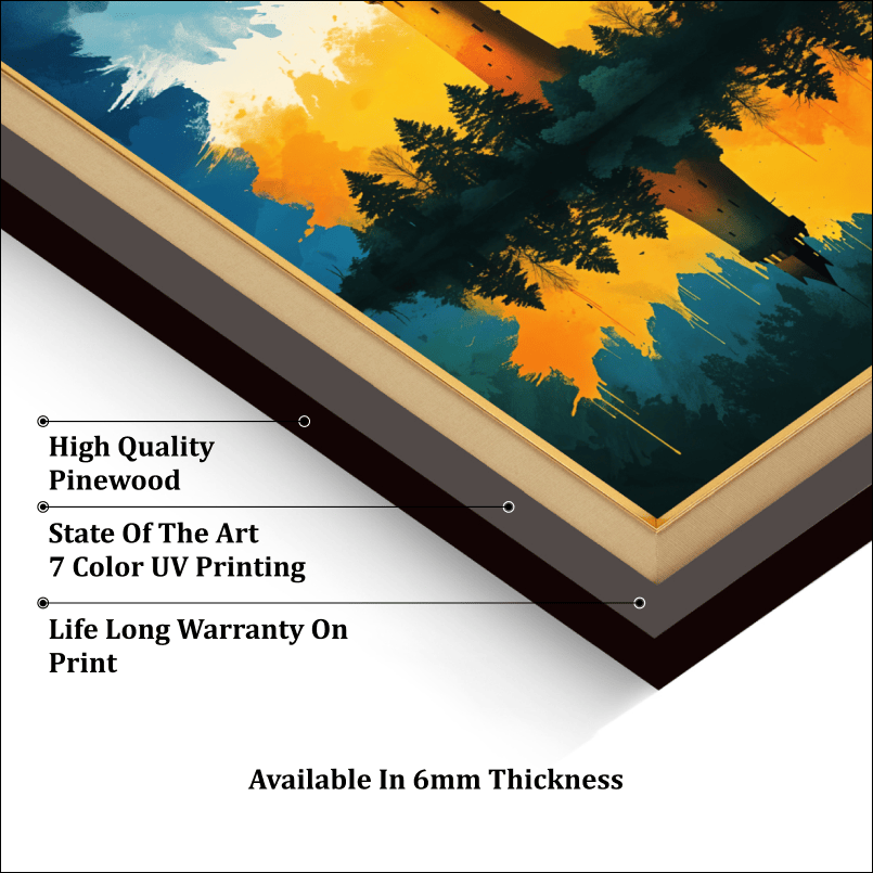 Fort With Flashing Colors Wood Print Wall Art 18x23 Inches