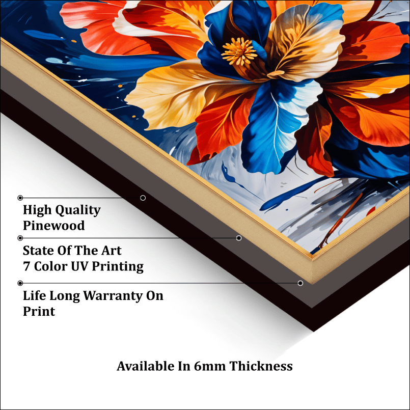 Bunch Of Flowers Wood Print Wall Art 18x23 Inches