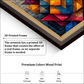 Abstract Geometric Pattern Wood Print Wall Art 18x23 Inches