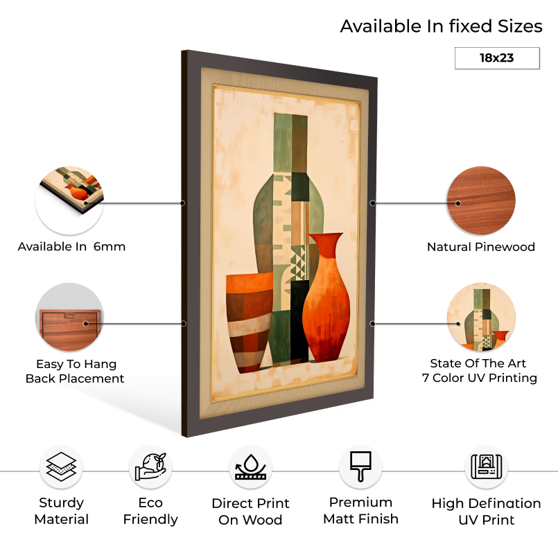 Still Life Boho Vibes Wood Print Wall Art 18x23 Inches
