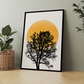 Sunset Boho Beige Wood Print Wall Art