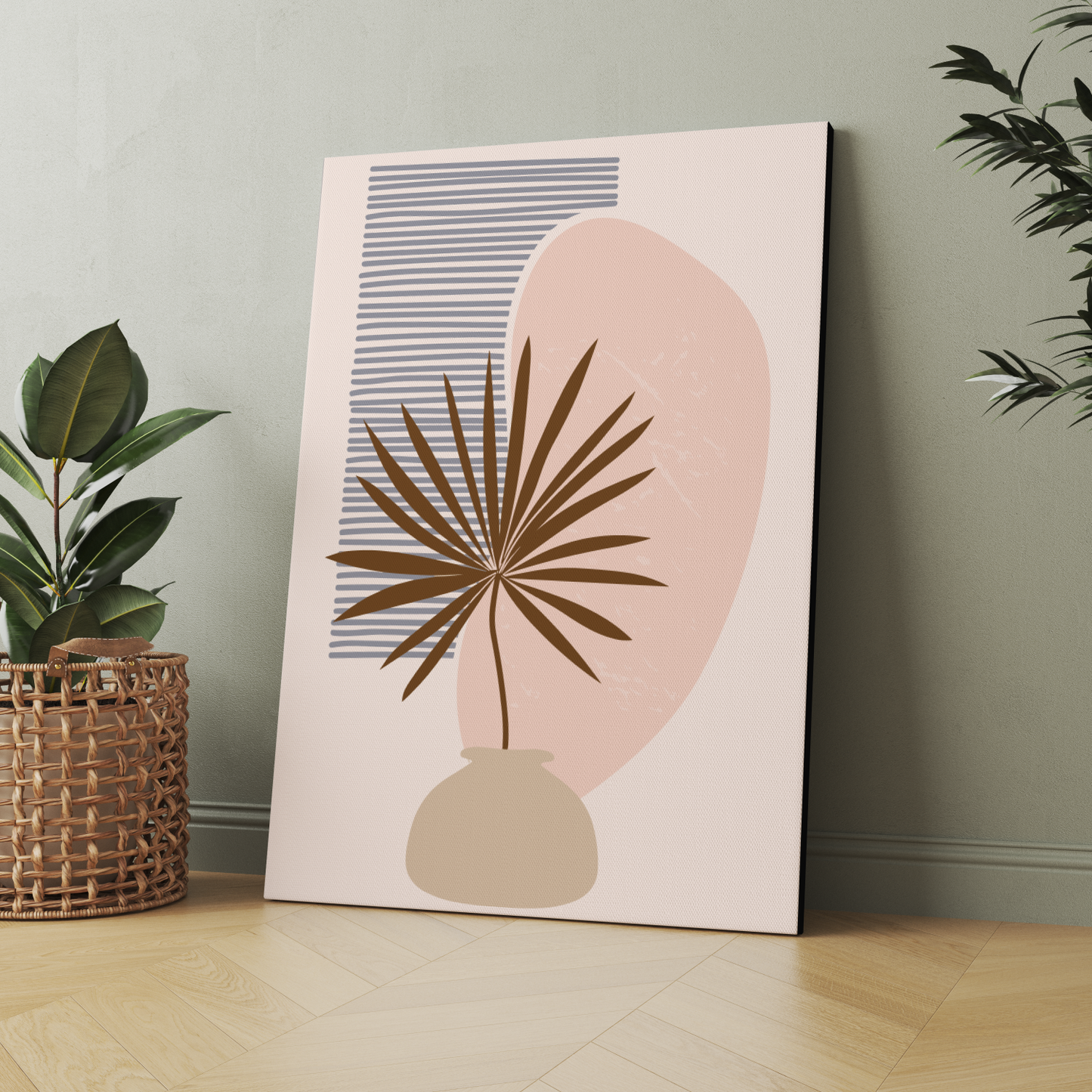 Botanical Plant Wood Print Wall Art Boho