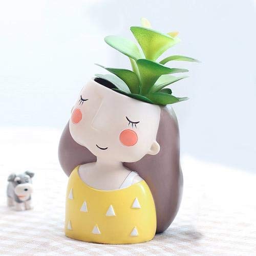 Sleeping Girl Resin Flower Pot