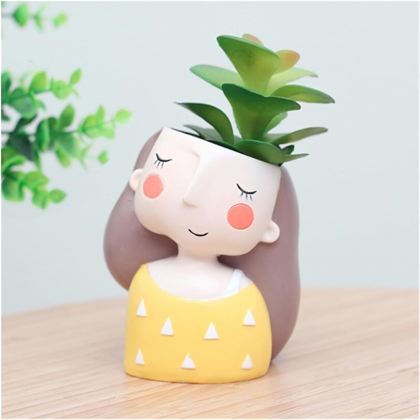 Sleeping Girl Resin Flower Pot