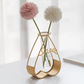 Gold Metal Heart Glass Flower Vase