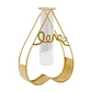Gold Metal Heart Glass Flower Vase