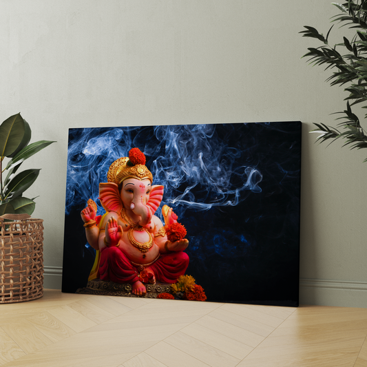 Ganesha Idol Real Effect Wood Print Wall Art
