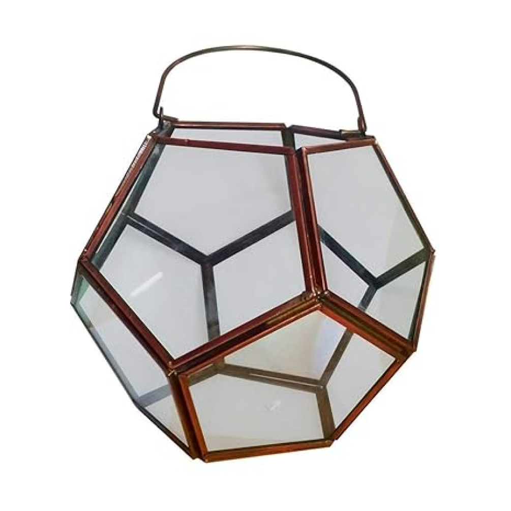 Glass Metal Octa Ball Geometric Terrarium