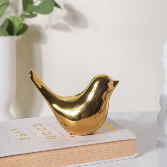 Golden Bird Ceramic Artifact For Home Décor