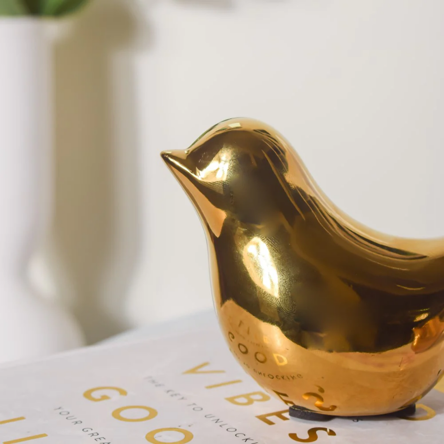 Golden Bird Ceramic Artifact For Home Décor