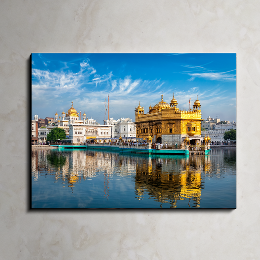 Golden Temple Wood Print Wall Art