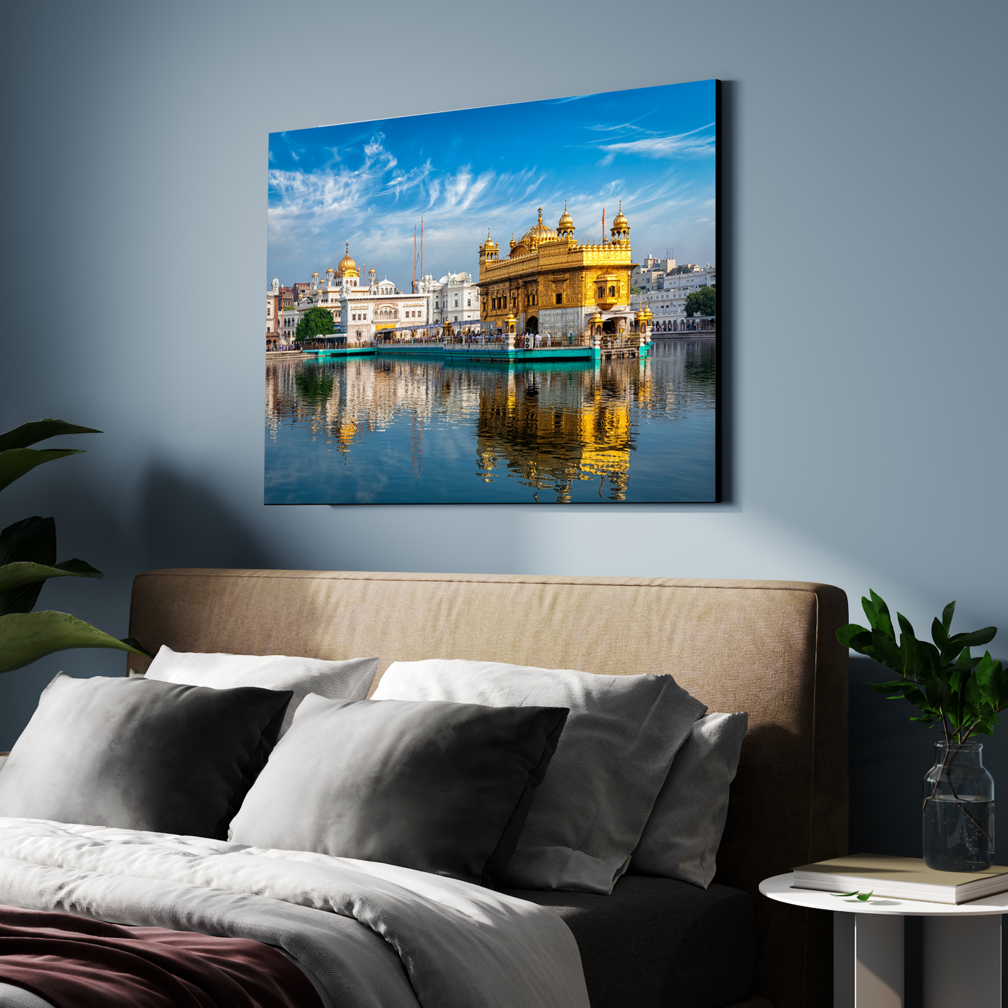 Golden Temple Wood Print Wall Art