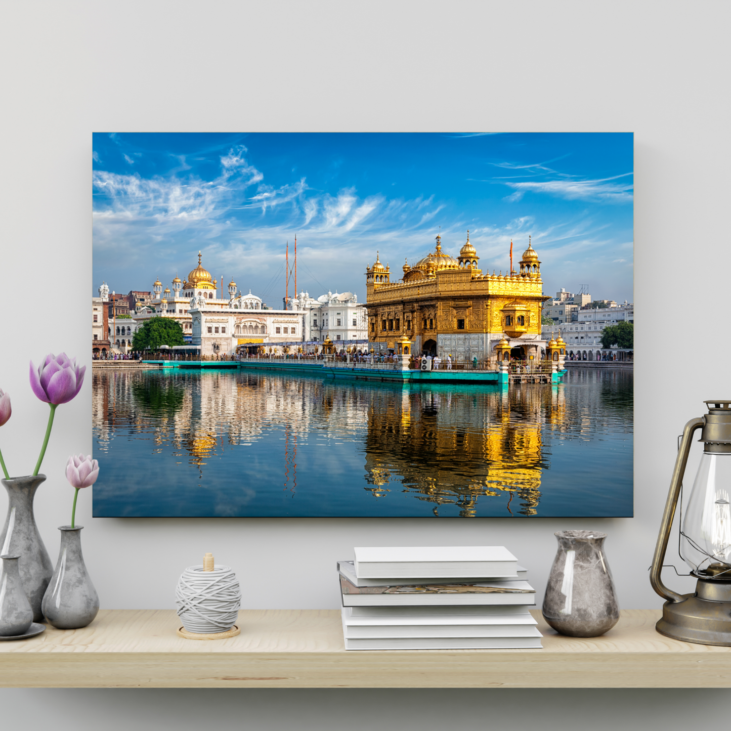 Golden Temple Wood Print Wall Art