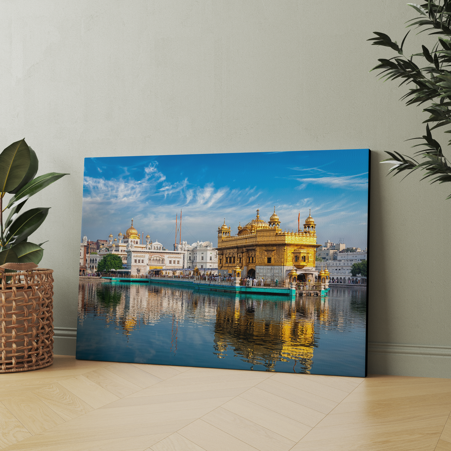 Golden Temple Wood Print Wall Art