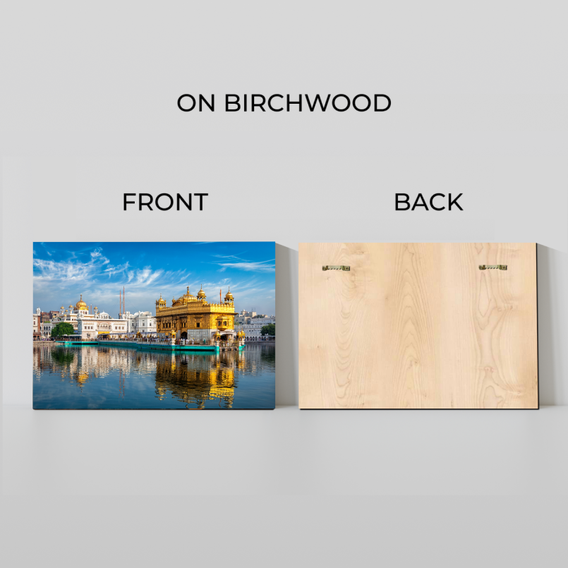 Golden Temple Wood Print Wall Art