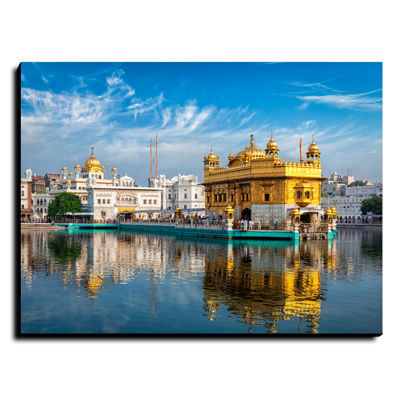 Golden Temple Wood Print Wall Art