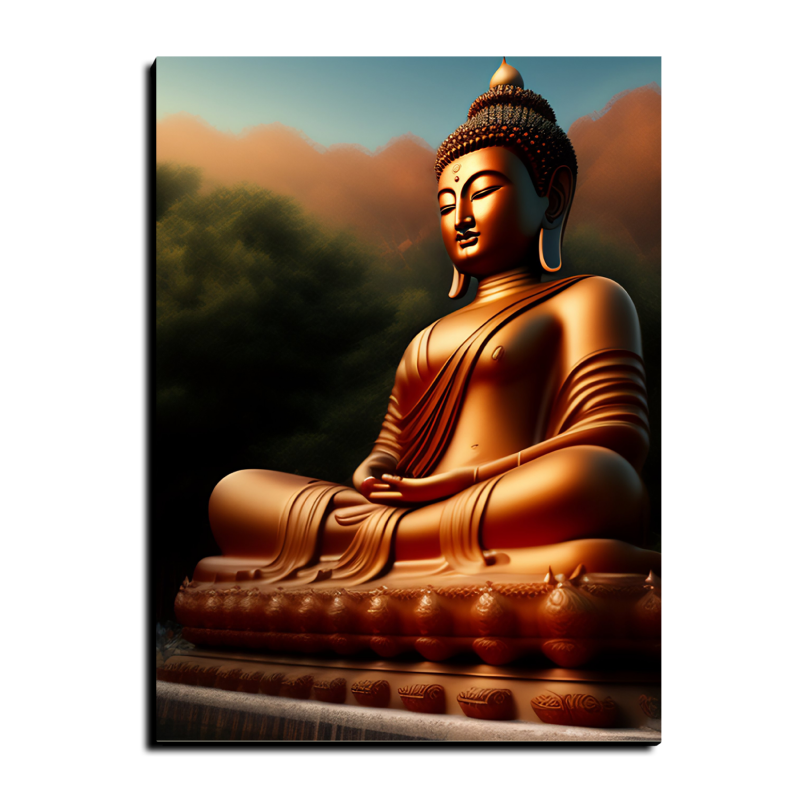 Buddha Meditating in Nature Wood Print Wall Art