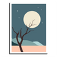Night Boho Beige Wood Print Wall Art
