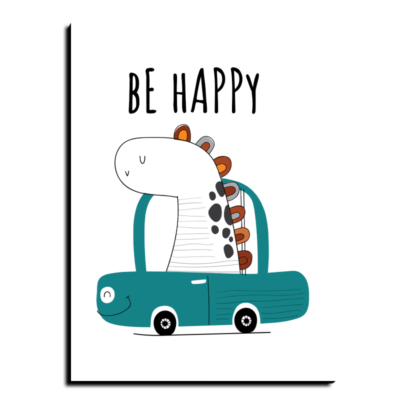 Be Happy Wood Print Wall Art