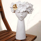 Long Neck Female Head Ceramic Planter For Home Décor