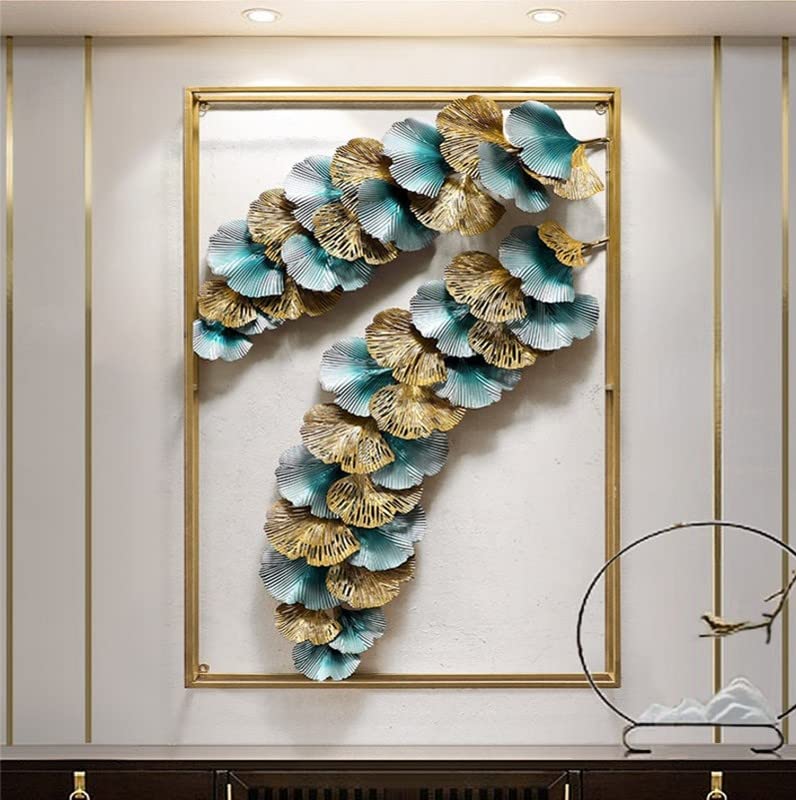 3D Gold Leaves Metal Wall Art