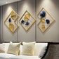 Golden & Blue Abstract Metal Wall Art