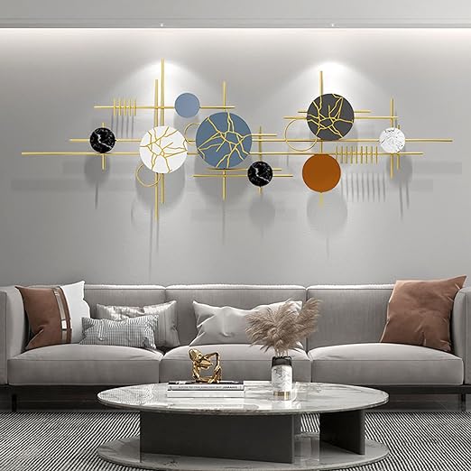 3D Assorted Circle and Line Metal Wall Art
