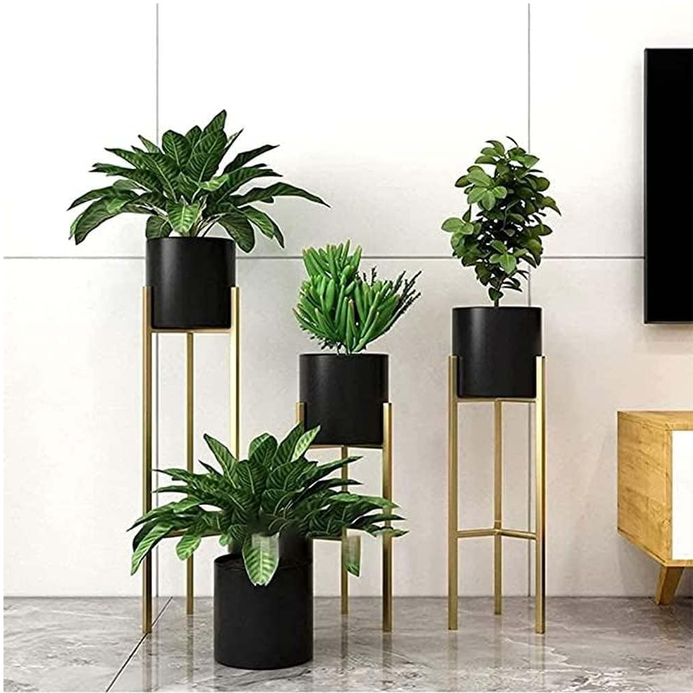 Set of 3 Metal Indoor Floor Planter