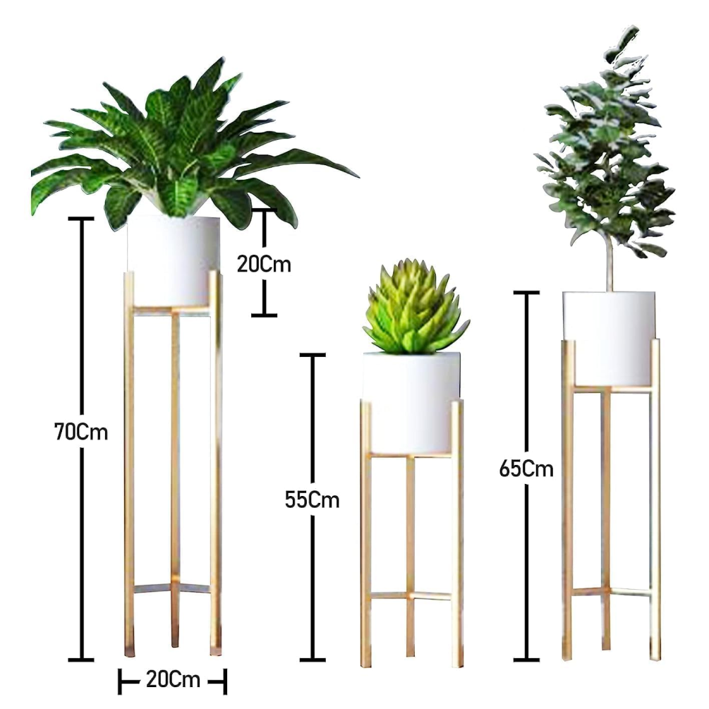 Set of 3 Metal Indoor Floor Planter