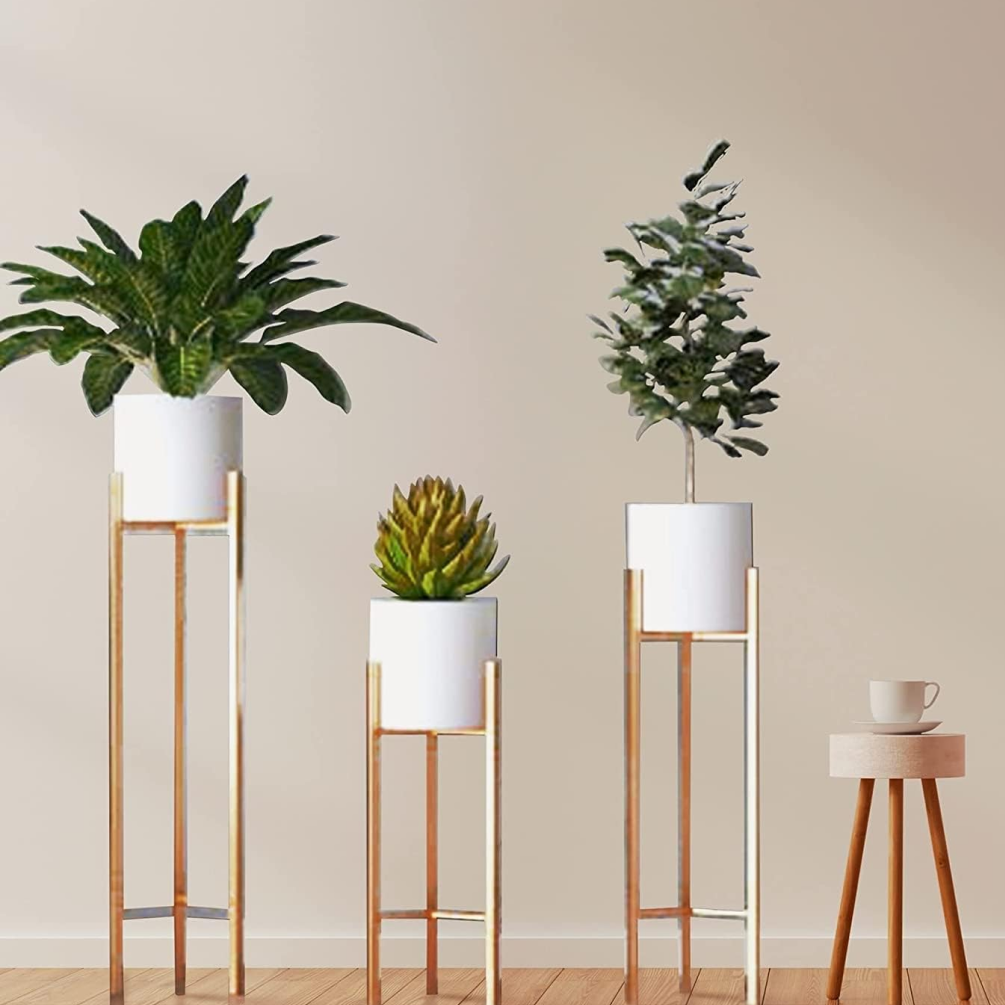 Set of 3 Metal Indoor Floor Planter