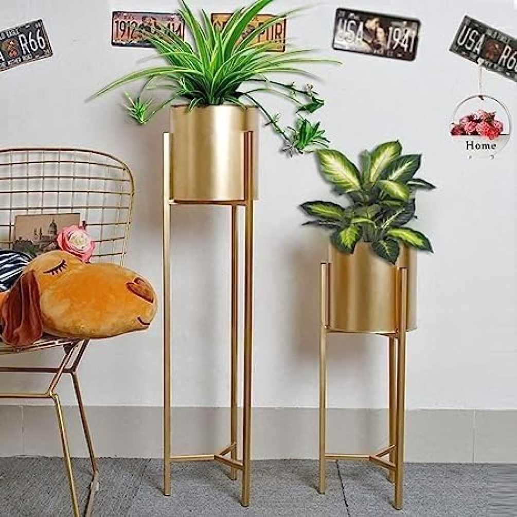 Set of 3 Metal Indoor Floor Planter