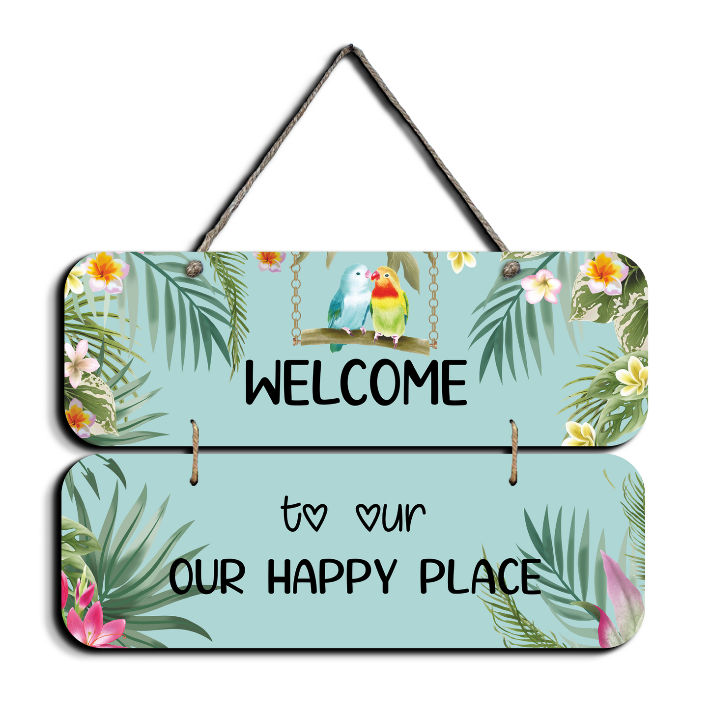 Welcome To Our Happy Place Wooden Wall Art Wood Print