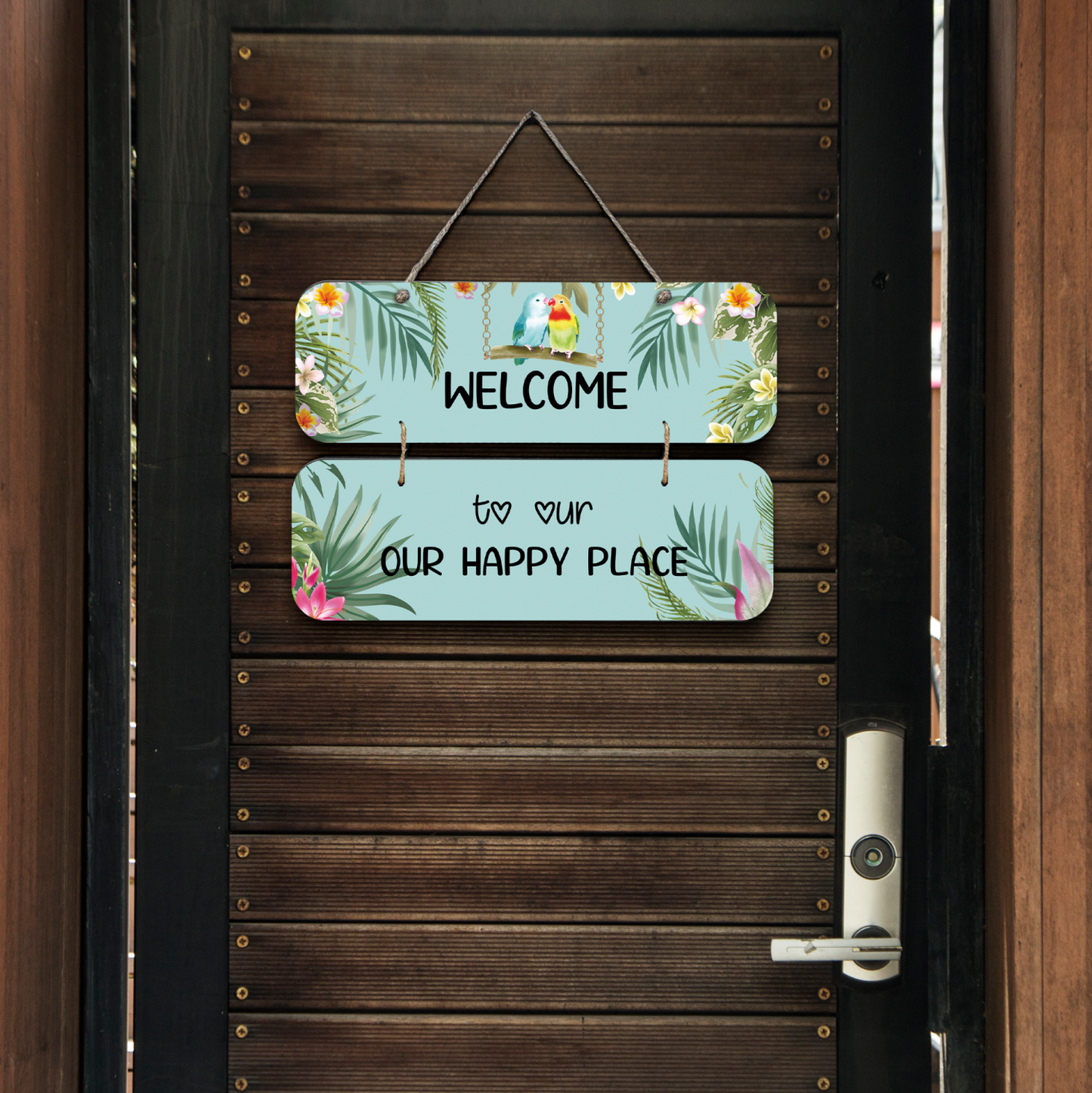 Welcome To Our Happy Place Wooden Wall Art Wood Print For Home Décor