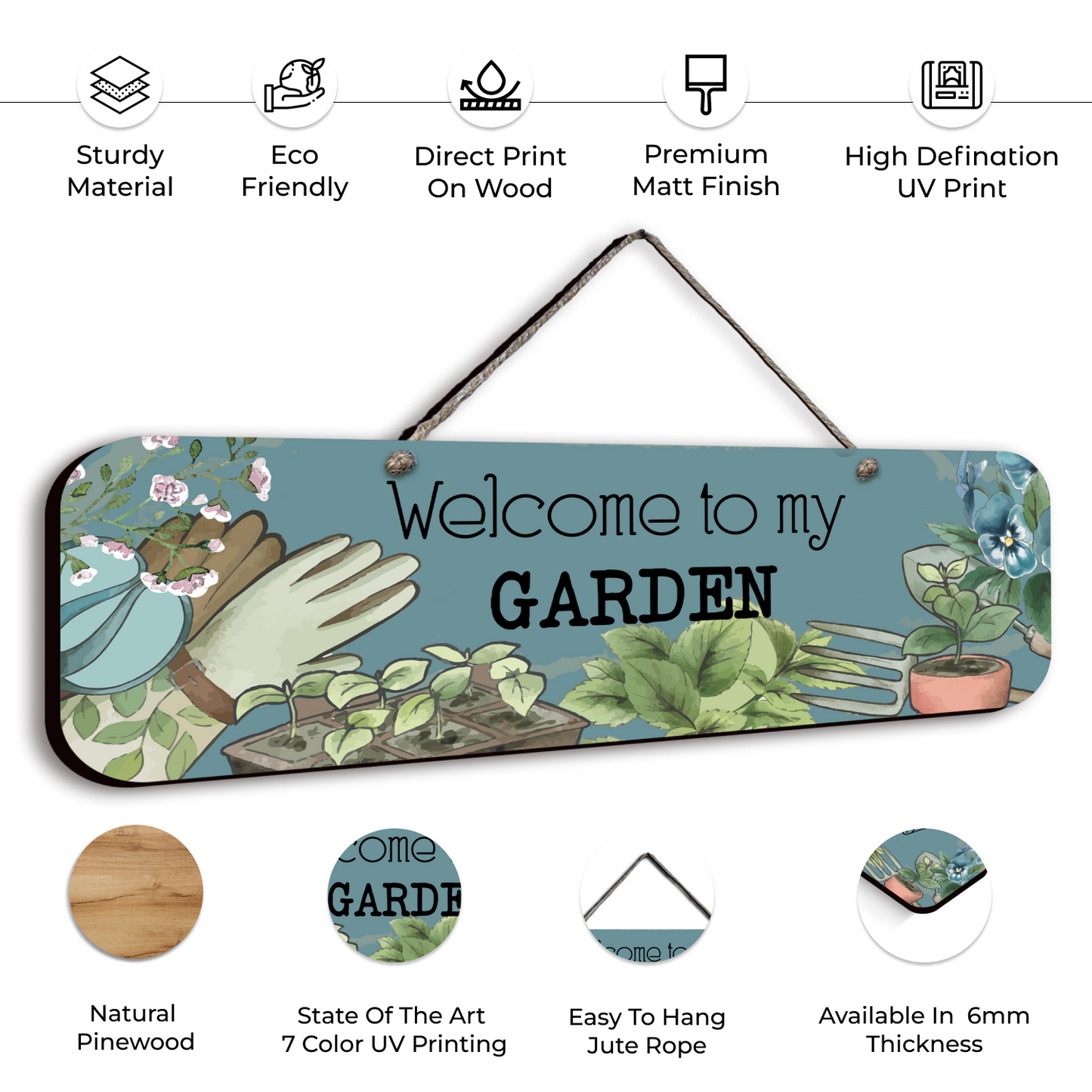 Welcome To My Garden Wooden Wall Art Wood Print
