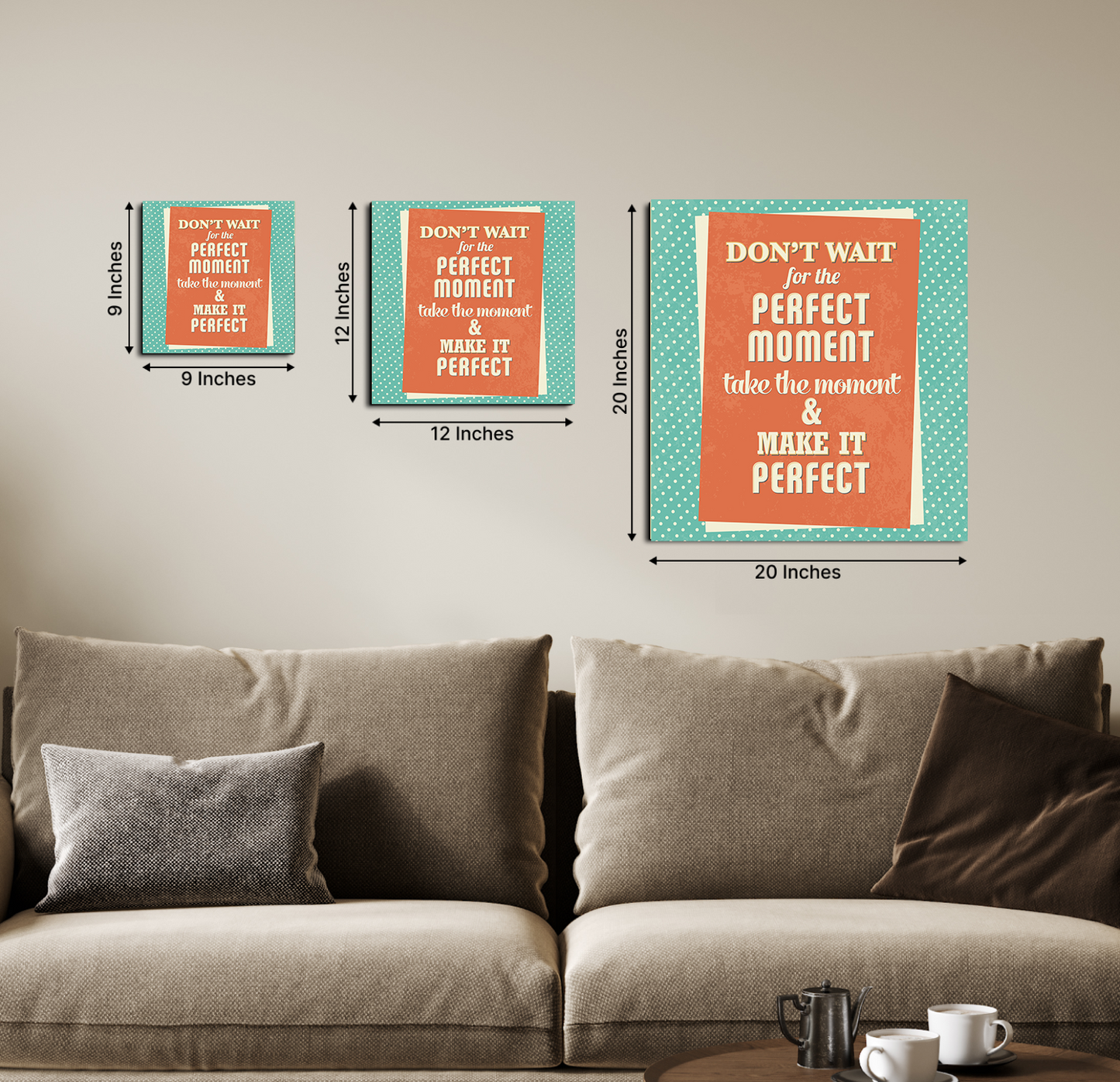 Don't Wait For The Perfect Moment Motivational Quote Wood Print Wall Art