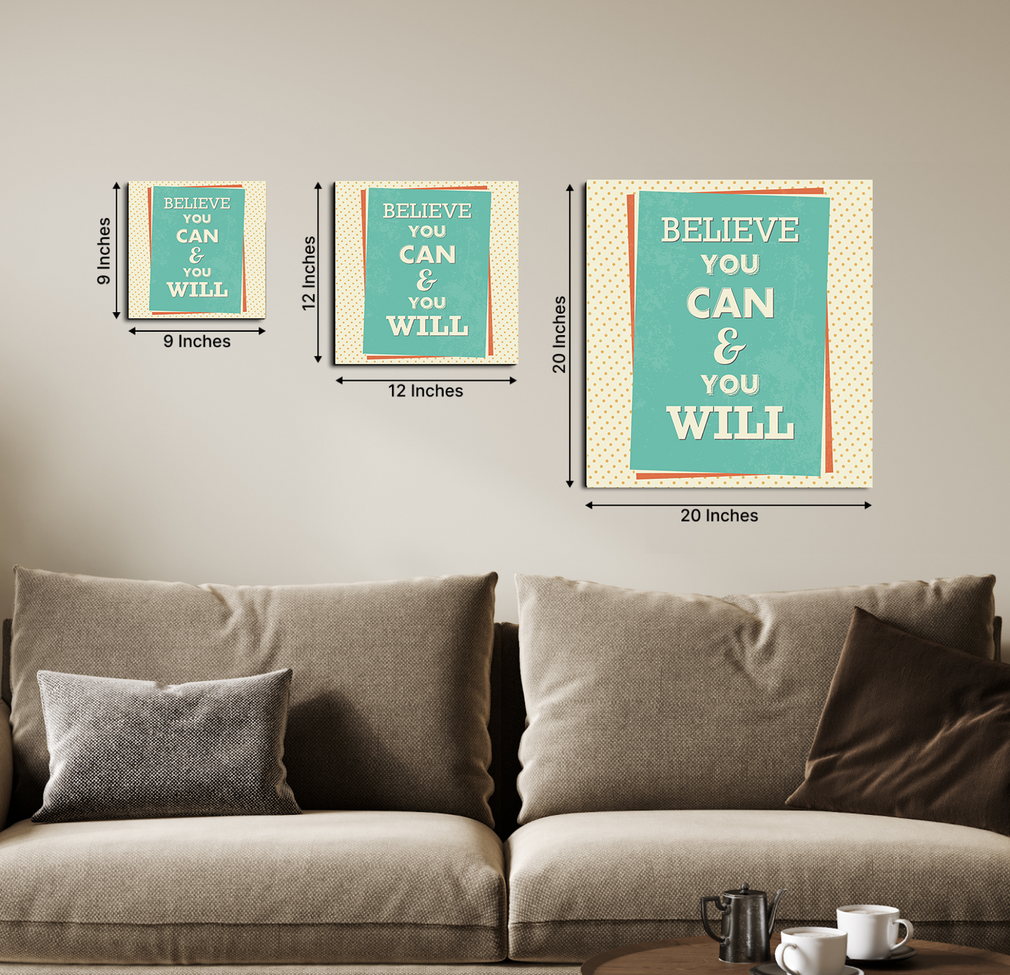Believe You Can and You Will Motivational Quote Wood Print Wall Art