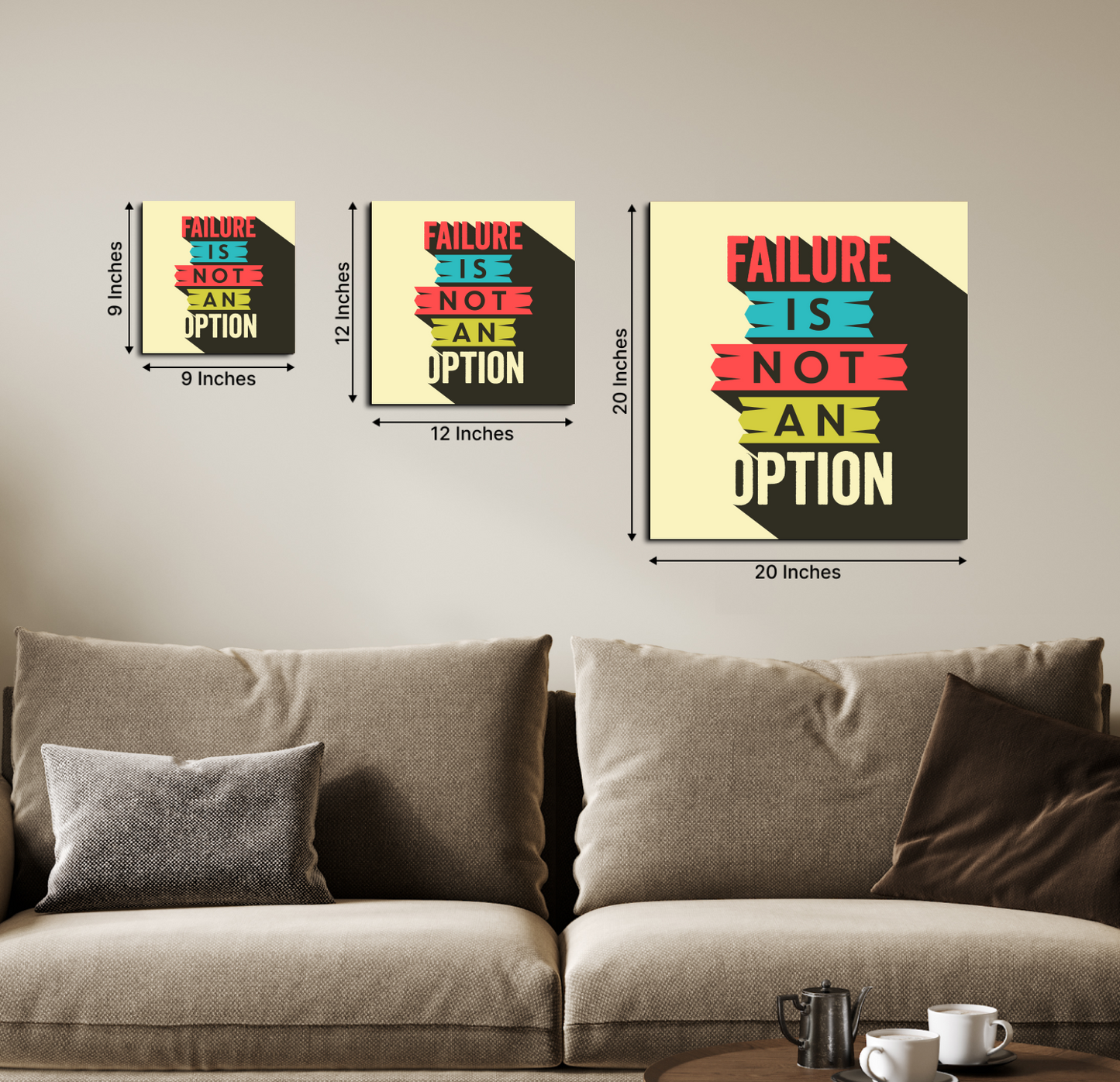 Failure Is Not An Option Motivational Quote Wood Print Wall Art