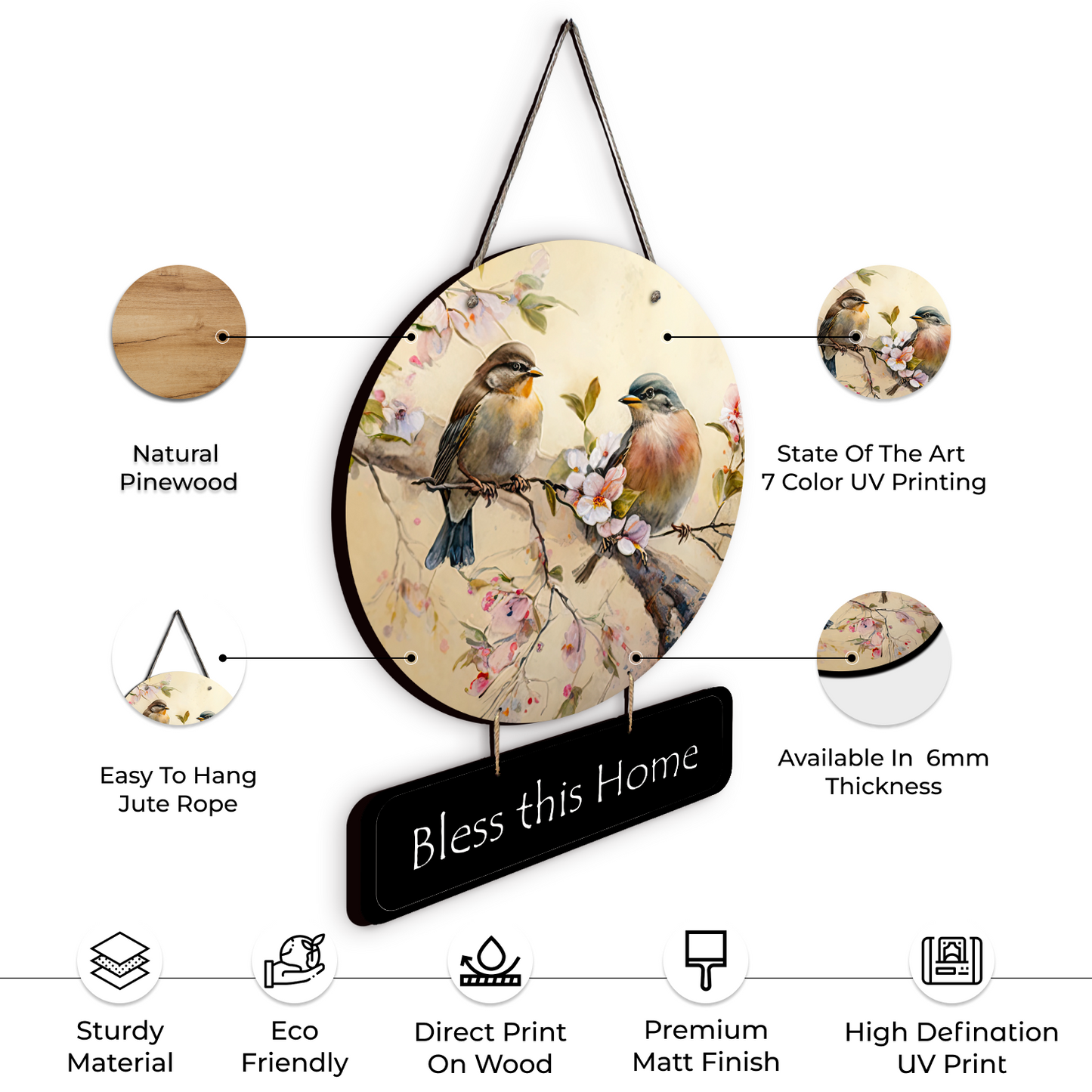 Bless This Home Wooden Wall Art Wood Print