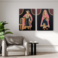 Queen and King Royal Wood Print Wall Art Set of 2