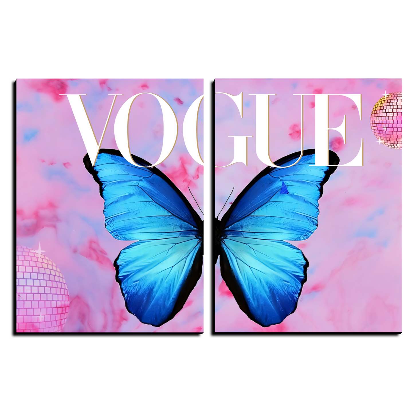 Radiant Wings Butterfly Wood Print Wall Art Set of 2
