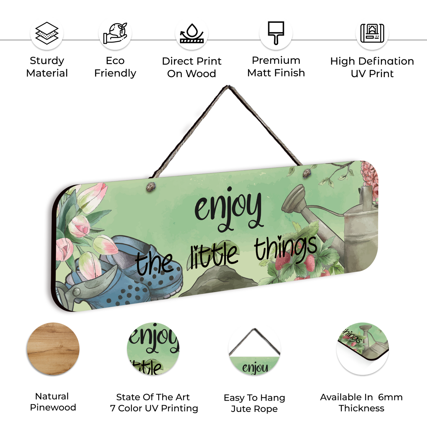 Enjoy The Little Things Wooden Wall Art Wood Print