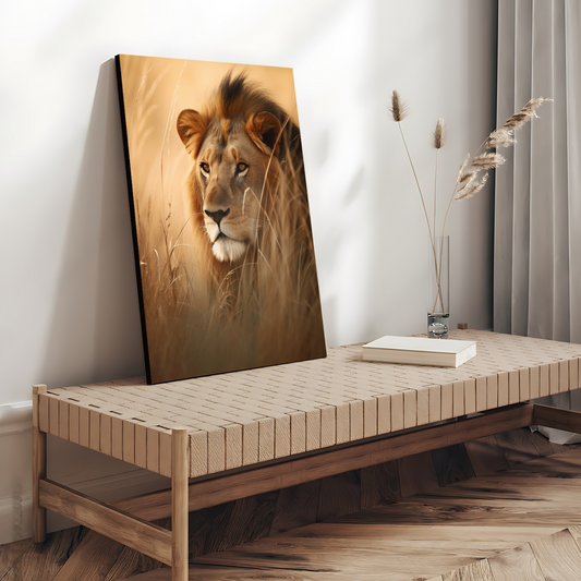 Lion Face Wood Print Wall Art
