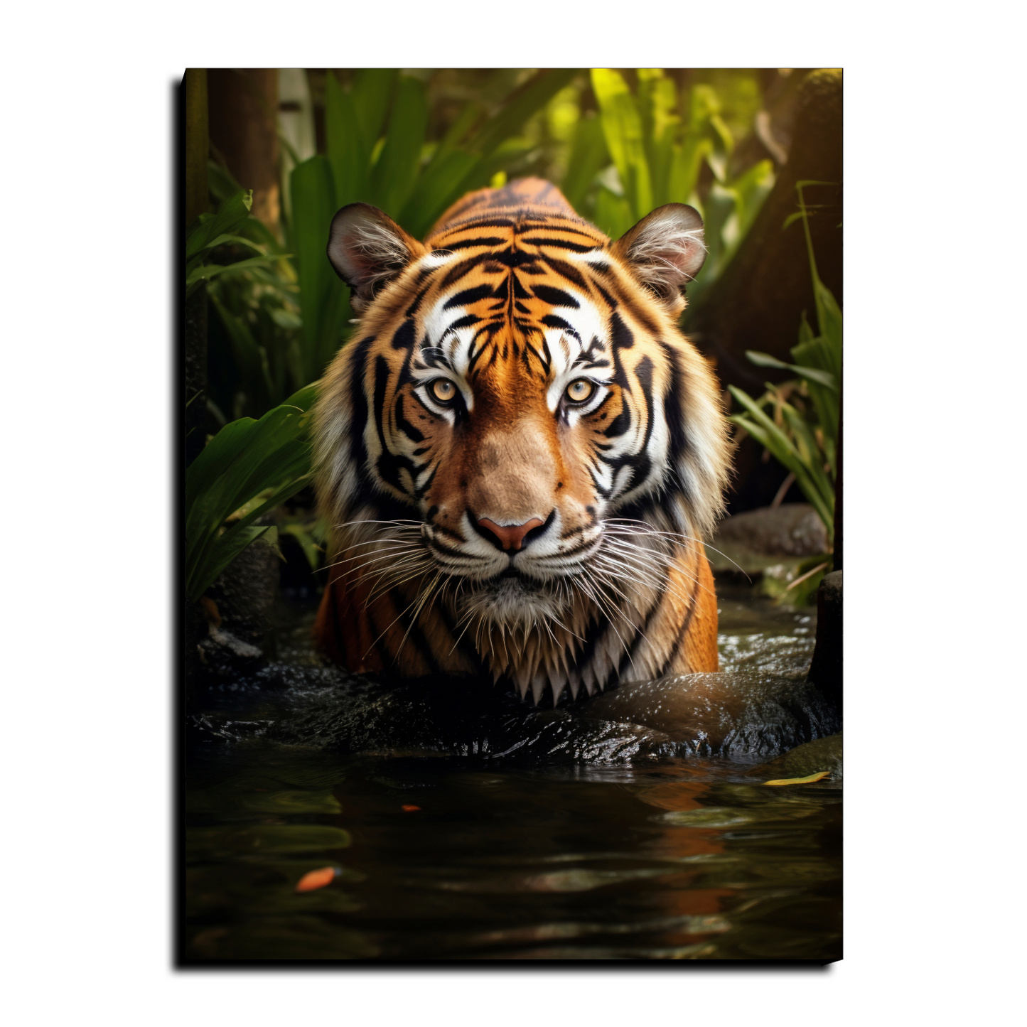 Focused Lion Wood Print Wall Art