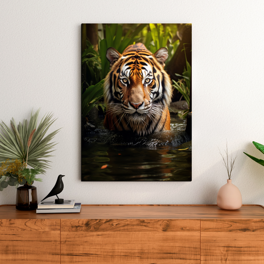 Focused Lion Wood Print Wall Art