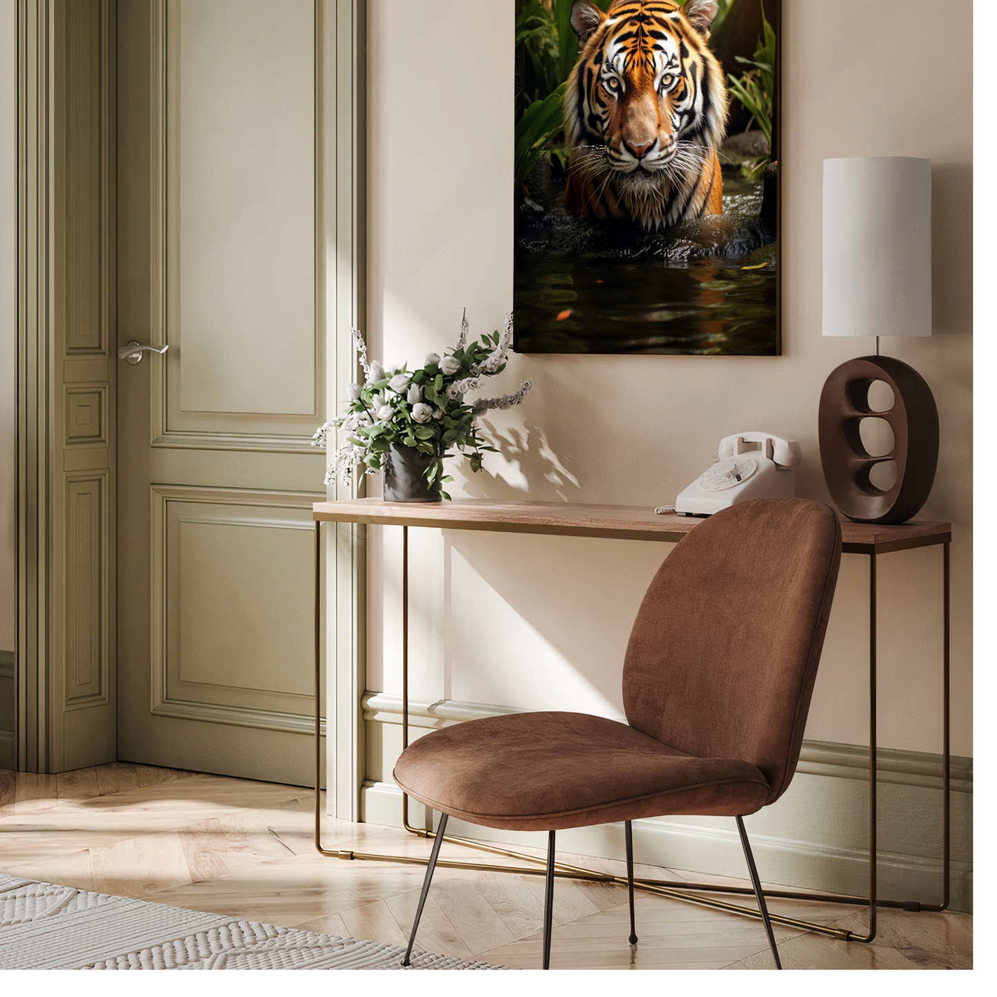 Focused Lion Wood Print Wall Art